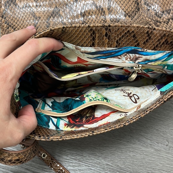 Original by Sharif 1827 Womens crossbody purse genuine leather snakeskin footed - Picture 8 of 10